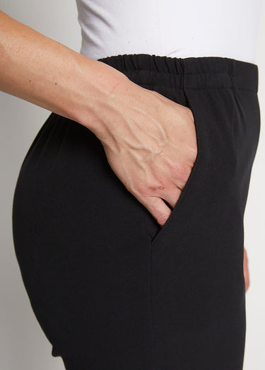 Pantalon droit taille semi-élastiquée Noir