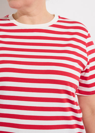 T-shirt jersey rayé façon marinière Raye Rouge