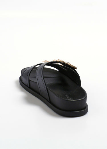 Mules avec boucles métallisées fantaisie Noir