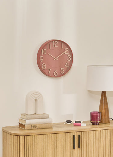 Horloge fantaisie chiffres 3D HOMY Rouge