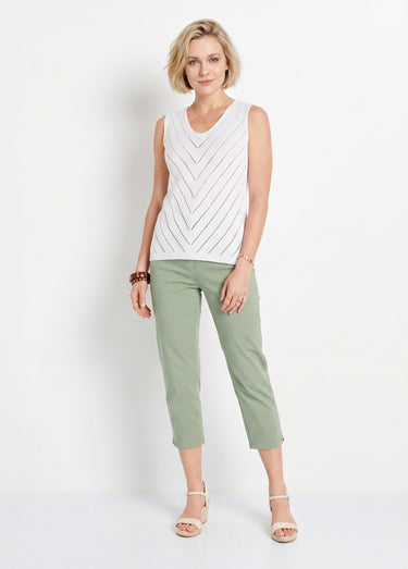 Pull débardeur fin ajouré coton Blanc