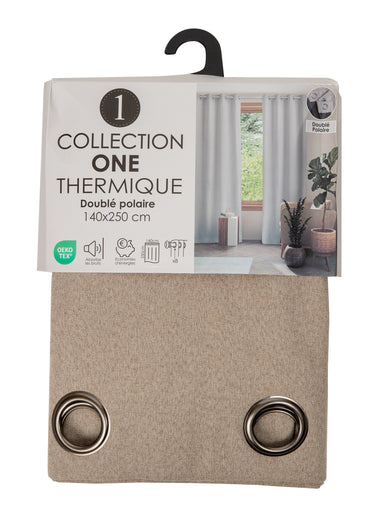 Rideau thermique polaire effet natté finition oeillets Lin