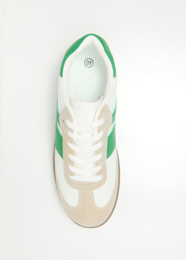 Baskets rétro à détails contrastants Vert