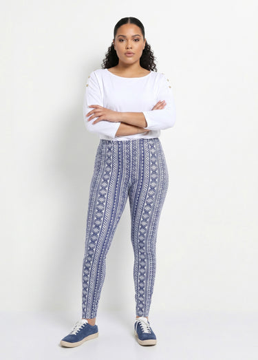 Legging imprimé taille élastiquée Rayures