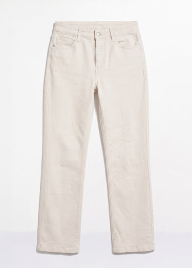 Jean couleur 5 poches droit taille haute Ecru