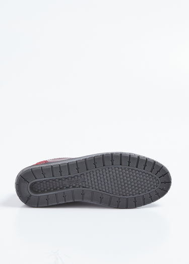 Baskets largeur confort lacées et zippées Bordeaux