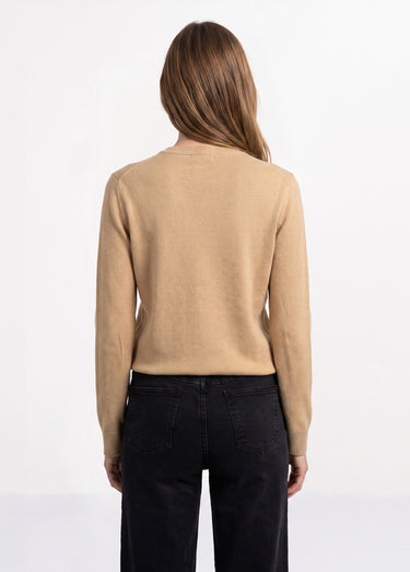 Pull doux col rond manches longues Camel