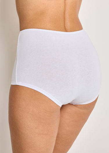 Culotte taille haute maxi coton stretch - lot de 3 Blanc Lot3