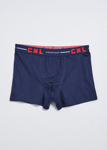 Boxer ceinture élastiqué, coton mélangé Bleu