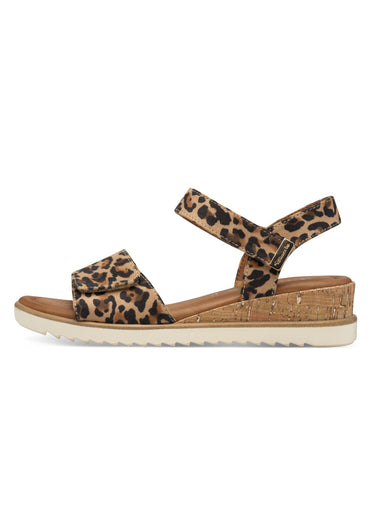 Sandales léopard compensées liège Leopard