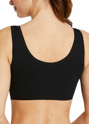 Brassière en coton extensible Noir