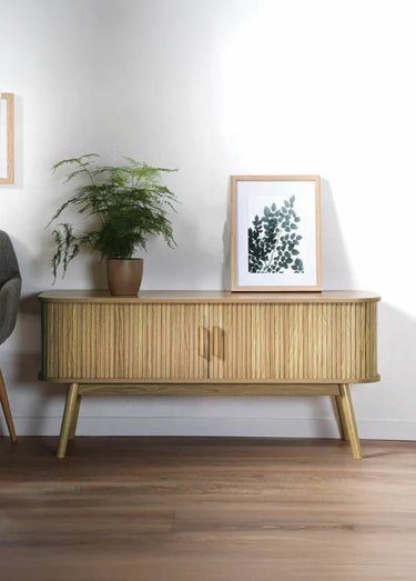 ERNEST Meuble TV portes coulissantes Naturel