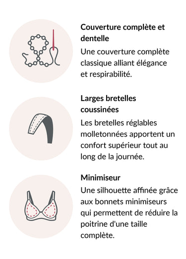 Soutien-gorge MagicLift Minimiseur Sans Armatures pour Grandes Tailles et Formes Généreuses n°1003 Noir