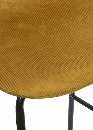 Chaises de bar assise velours, clair 1J Jaune