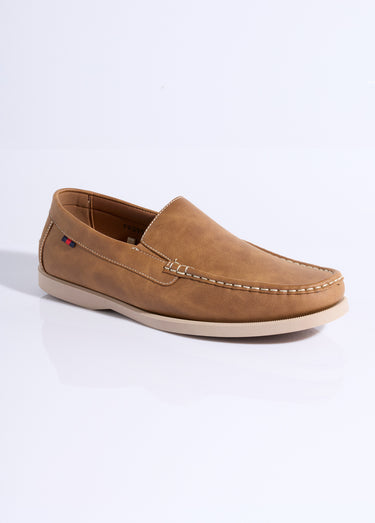Mocassins inspiration chaussures bateau Camel