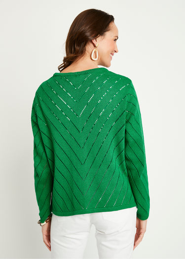 Gilet boléro fin ajouré coton Vert