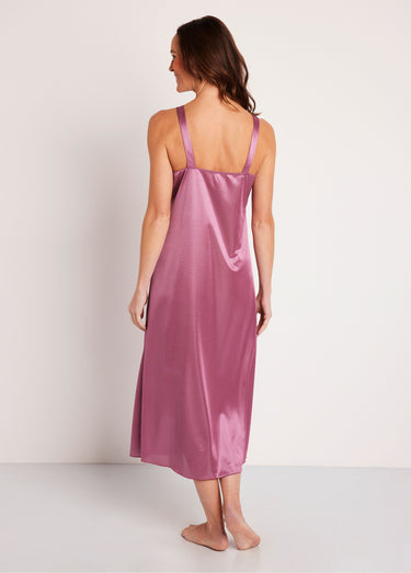Nuisette maille satinée et dentelle Vieux Rose