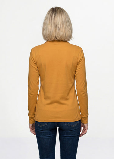 Sous-pull chaud col roulé maille interlock unie Miel