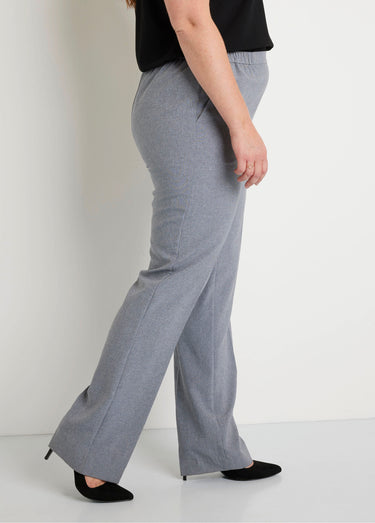 Pantalon droit ceinture semi-élastiquée Argent