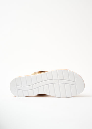 Mule pailletée largeur confort Camel
