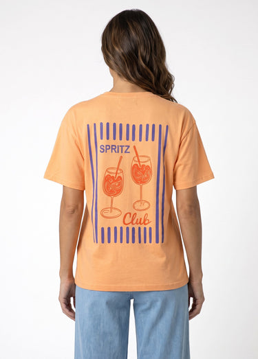 T-shirt col rond print Cocktail Club Orange