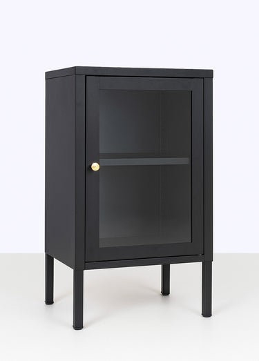 Meuble vitré 1 porte moderne, foncé Noir