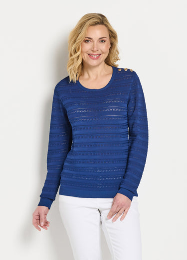 Pull doux col rond manches longues Marine