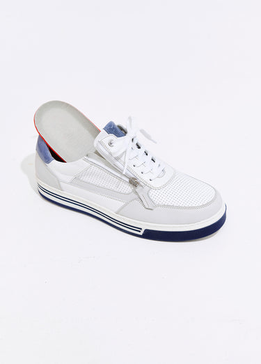 Baskets largeur confort lacées et zippées Blanc