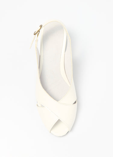 Sandales à talon brides croisées largeur confort Blanc