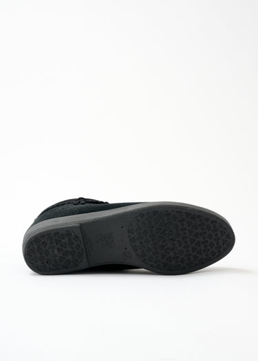 Boots zippées fourrées largeur confort cuir velours Noir