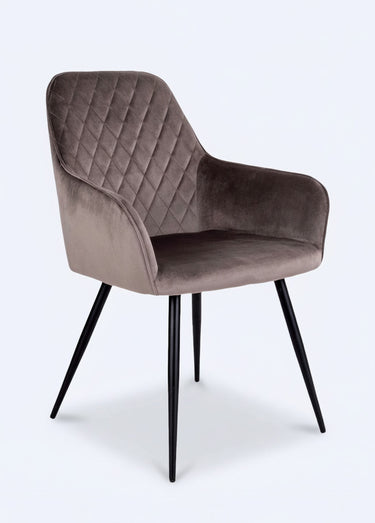 Fauteuil de salle à manger en velours 2M Marron Clair