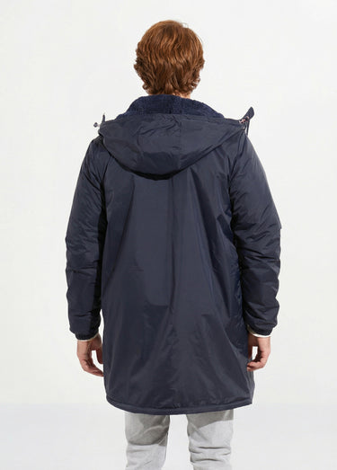 Parka longue chaude fourrée déperlante Marine