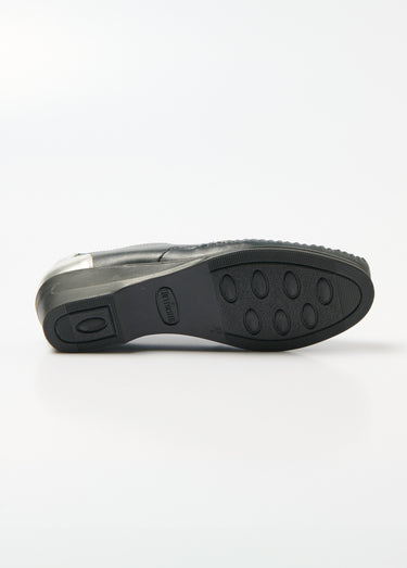 Mocassins élastiqués cuir largeur confort Marine