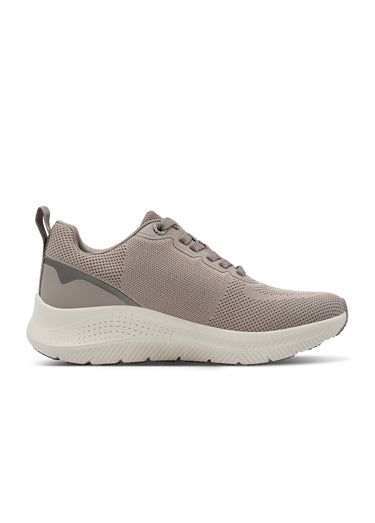 Baskets compensées en mesh look sportif Taupe
