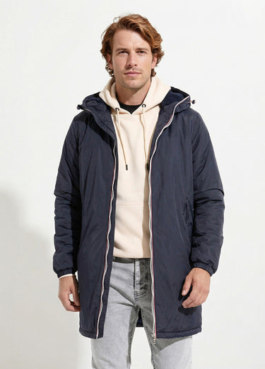 Parka longue chaude fourrée déperlante Marine