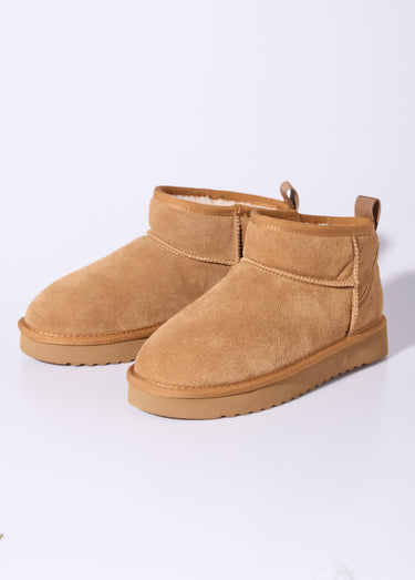 Low boots fourrées semelle compensée Camel