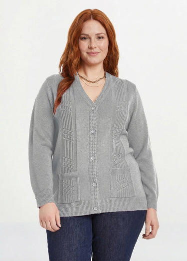 Gilet boutonné manches longues Argent