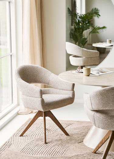 Chaise pivotante en tissu DOVER, 2S Naturel