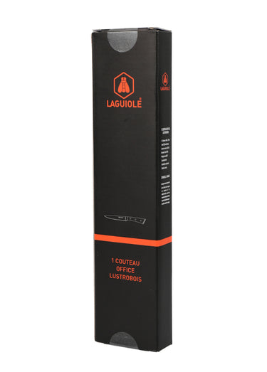 Couteau d'office lame acier miroir LustroBois Noir