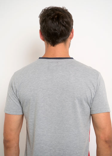 T-shirt tricolore logo poitrine Gris