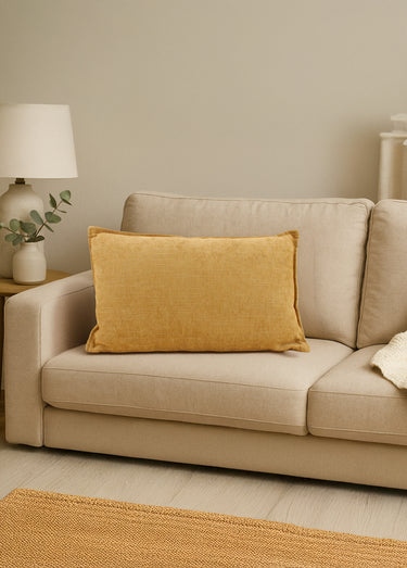 Coussin texturé aspect velours, 4M Moutarde