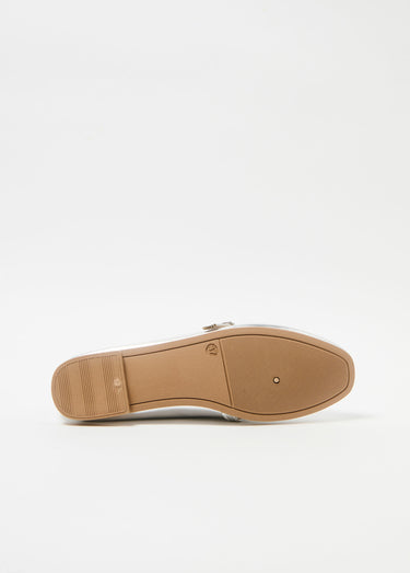 Ballerines bride ton sur ton petit talon Argente