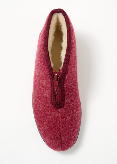 Chaussons montants zippés fourrés largeur confort Bordeaux