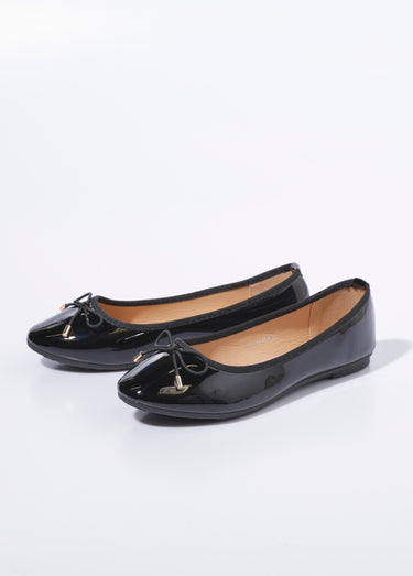 Ballerines plates vernies petit nœud Vernis Noir