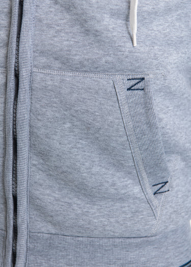 Sweat à capuche zippé poche kangourou Gris/Marine
