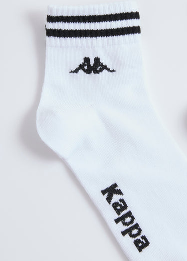 Mi-chaussettes sport avec bord rayures Blanc