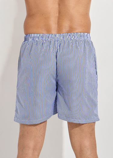 Short de bain à rayures fines Raye Marine