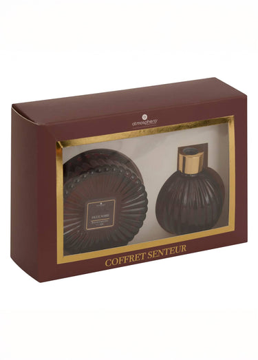 Coffret Senteur : bougie + diffuseur Noir