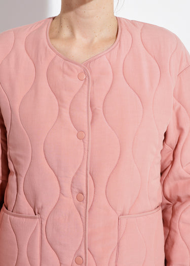 Veste matelassée zippée sans col Terracotta