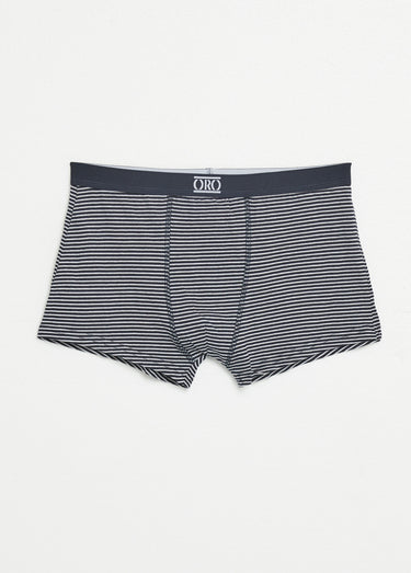 Boxers assortis unis et rayés en coton Assortis Marine